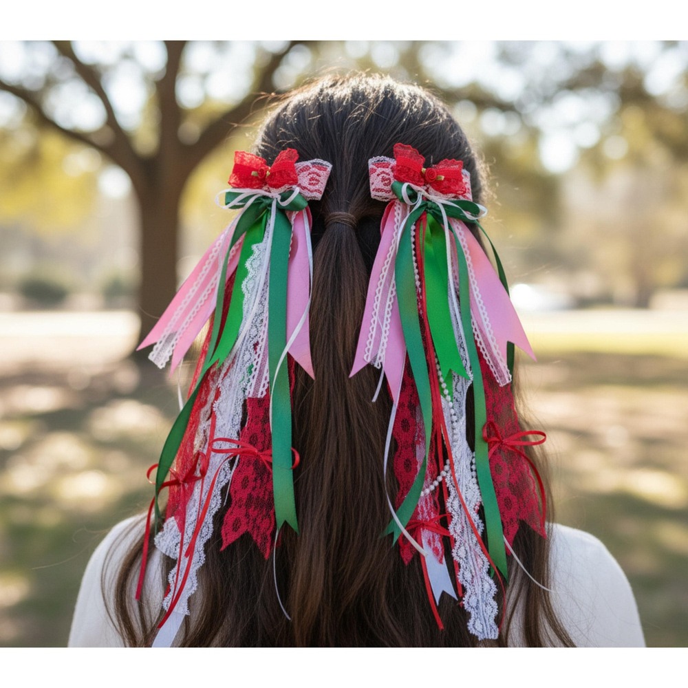 Meximalismo Mexi-Pink 16" Mexico Ribbon Hair Bow